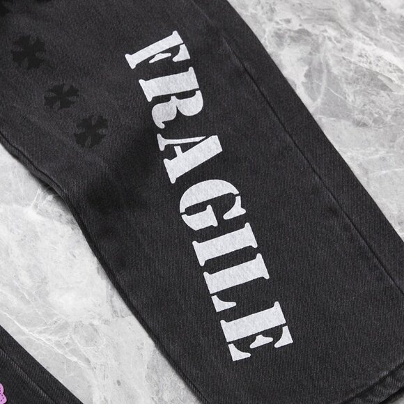 Chrome Heart Leather Patch Jeans - Picture 4 of 11